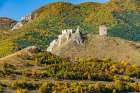 Romania, Transylvania. Coltesti Castle 11th century ruins. Territorial Trascau Mountain views. Art Print